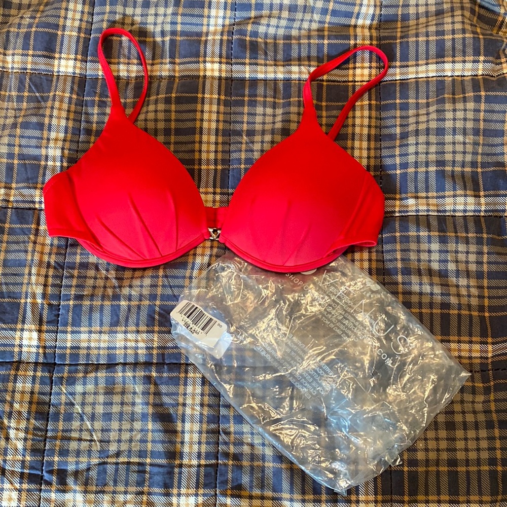 Venus Red Padded Bikini Top Size A
